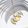 304 Stainless Steel Polymer Clay Crystal Rhinestones Openable Pendant Necklaces for Women NJEW-Z065-09G-1