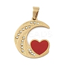 Ion Plating(IP) 304 Stainless Steel Enamel Rhinestone Pendants STAS-Q325-04B-G-1