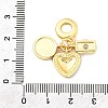 Brass Pave Clear Cubic Zirconia European Dangle Charms KK-F904-01D-G-3