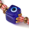 Evil Eye Lampwork & Glass Seed Beaded Stretch Bracelet BJEW-JB09528-4