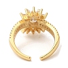 Oval Brass Micro Pave Cubic Zirconia Open Cuff Rings RJEW-U008-04C-G-3