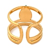 Teardrop Natural Dyed & Heated Green Onyx Agate Finger Rings RJEW-Q822-11G-3