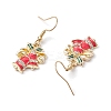 Christmas Theme Alloy Rhinestone Dangle Earrings EJEW-JE05830-04-4