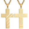 American Flag Bible Cross 304 Stainless Steel Pendant Necklaces for Men FS-WGFCD71-16-1