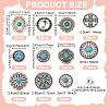 22Pcs 11 Styles Flat Round Alloy Enamel Coin Screwback Rivets FIND-NB0005-76-2