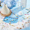 24Pcs 4 Colors Summer Beach Dyed Synthetic Turquoise Starfish & Natural Mixed Stone Faceted Round Beaded Connector Charms PALLOY-FH00159-5