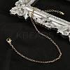 Brass Rolo Chain Bracelets for Women BJEW-G735-05G-2