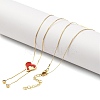 PVD Vacuum Plating 304 Stainless Steel Enamel Heart Pendant Necklaces NJEW-C063-04G-5
