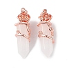 Natural Quartz Crystal Pointed Pendants G-L524-13RG-03-1