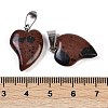 Natural Mahogany Obsidian Heart Pendants G-H073-03P-12-3