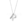 1pc Brass Chain with Alloy Letter Pendants Necklaces NJEW-LP0001-41R-P-1