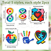 5 Styles Infantile Autism Theme Silicone Focal Beads SIL-SC0002-41-2