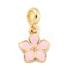 Rack Plating Alloy Enamel Flower European Dangle Charms FIND-B034-55G-01-1