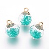 Transparent Glass Bottle Pendants GLAA-L018-13-1
