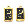 Rack Plating Golden Alloy Enamel Pendants ENAM-S122-51G-2