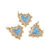 Rack Plating Brass Micro Pave Clear Cubic Zirconia Charms KK-D074-04G-04-2