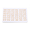 Flower Brass Natural Pearl Stud Earrings PEAR-N020-06W-4