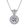 Anti-Tarnish Rhodium Plated 925 Sterling Silver Micro Pave Clear Cubic Zirconia Cable Chain Necklaces AJEW-U007-03P-1