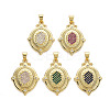 Brass Micro Pave Cubic Zirconia Pendants KK-Q283-042-NR-1