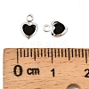 Heart Brass Glass Charms KK-S385-01S-01-3