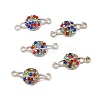Alloy Connector Charms with Colorful Rhinestone FIND-H039-73P-2