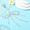 Bowknot Glass Seed & Acrylic Pendant Decoration HJEW-FZ00037-6