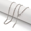 Non-Tarnish 201 Stainless Steel Wheat Chain Necklaces NJEW-R266-02P-2