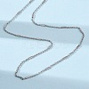Brass Cuboid Link Rolo Chain Necklaces MAK-L045-02P-3