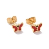 Enamel Butterfly Stud Earrings with 316L Surgical Stainless Steel Pins EJEW-P204-04G-2