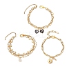 3Pcs 3 Styles 304 Stainless Steel Multi-layered Bracelets BJEW-JB12241-2