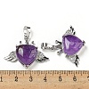 Natural Amethyst with Clear Cubic Zirconia Pendants G-G133-02P-22-3