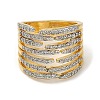 Rack Plating Brass Micro Pave Cubic Zirconia Adjustable Finger Rings for Women RJEW-C114-16A-G-2