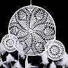 Handmade Round Cotton Woven Net/Web with Feather Wall Hanging Decoration HJEW-G015-06A-3