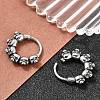 Skull 316 Surgical Stainless Steel Hoop Earrings EJEW-G416-32AS-3