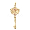 Brass Micro Pave Cubic Zirconia Big Pendants KK-B147-04G-08-1