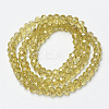 Electroplate Transparent Glass Beads Strands EGLA-A034-T3mm-H18-2