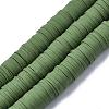 Flat Round Handmade Polymer Clay Beads CLAY-R067-10mm-43-1
