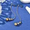 304 Stainless Steel Two Tone Round Tassel Stud Earrings LS-EJEW-A136-05B-GP-2