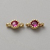 Real 14K Gold Plated Brass Pave Cubic Zirconia Links KK-WH0064-39G-02-1