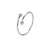 Non-Tarnish 304 Stainless Steel Double Beaded Thin Open Cuff Rings LS-RJEW-N038-048P-3