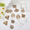 DIY 30 Pairs Natural Wooden Earring Making Kits DIY-TA0003-36P-4