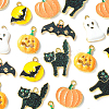 30Pcs 6 Styles Halloween Rack Plating Alloy Enamel Pendants PALLOY-CJ0002-32-9