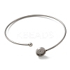 304 Stainless Steel Cuff Blank Bangle Bases with Round Tray STAS-Z088-04B-P-2