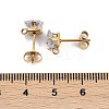 Ion Plating(IP) 304 Stainless Steel Cubic Zirconia Stud Earring Findings STAS-P373-06C-04-3