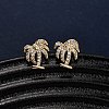 Brass Micro Pave Clear Cubic Zirconia Stud Earrings EJEW-D328-04G-05-1