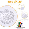 DIY Flower Embroidery Kits DIY-GL0004-115-4