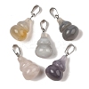 Natural Grey Agate Pendants G-B127-03P-19-2