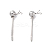 Non-Tarnish 304 Stainless Steel Ball Post Stud Earring Findings STAS-Z035-03P-2