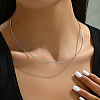 Non-Tarnish 201 Stainless Steel Simple Thin Collar Necklace QV1917-2-3