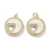 Brass Micro Pave Clear Cubic Zirconia Pendants KK-L213-030G-1